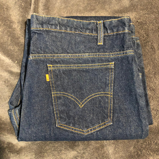 Vintage 517 Levi's Blue Jeans Dark 41x34 Zip Big and Tall USA No tags Bronze Button 575 Deadstock Orange Tag 1993 90s