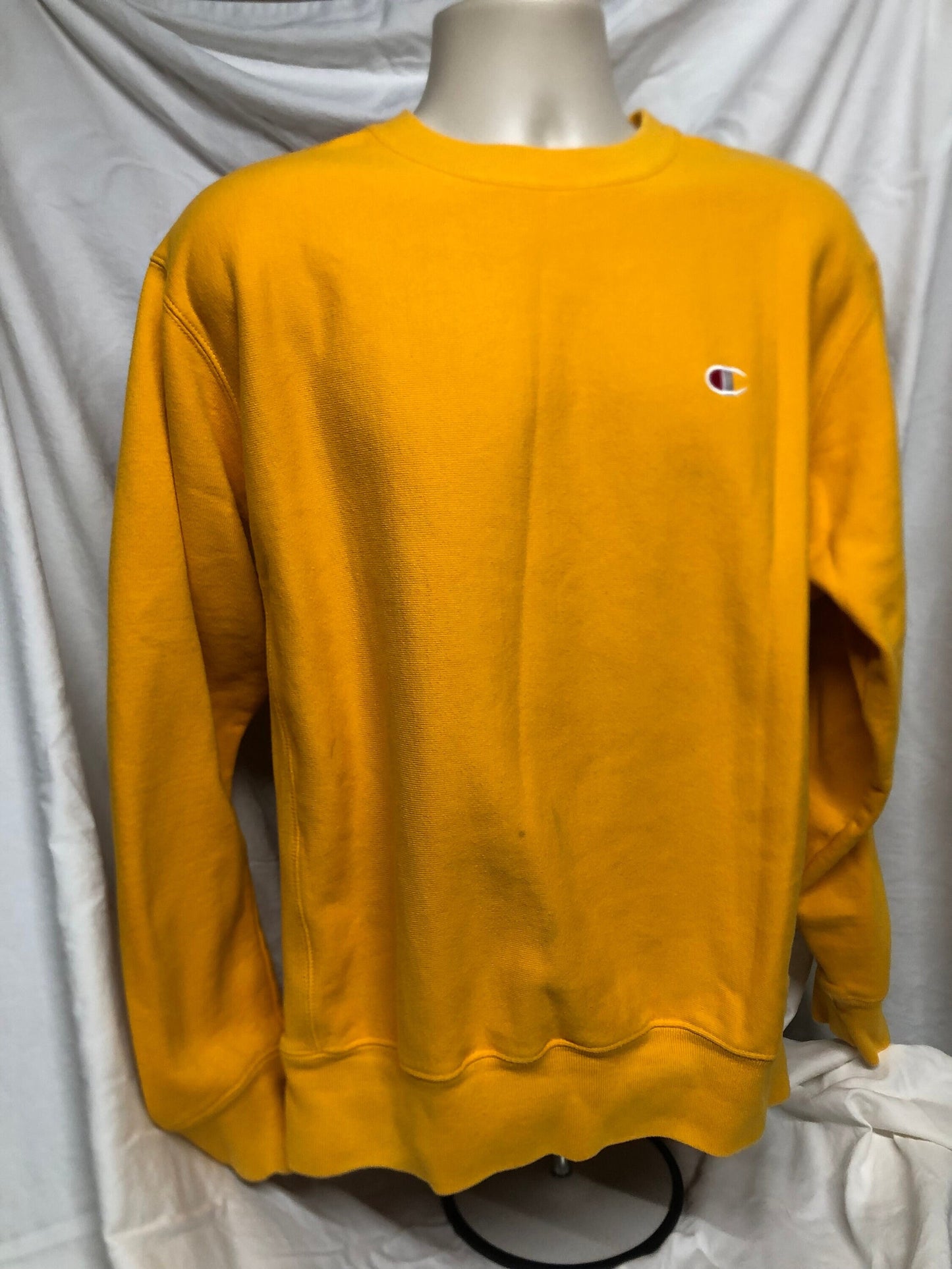 Champion Reverse Weave LARGE Yellow Blank Sweatshirt Pullover