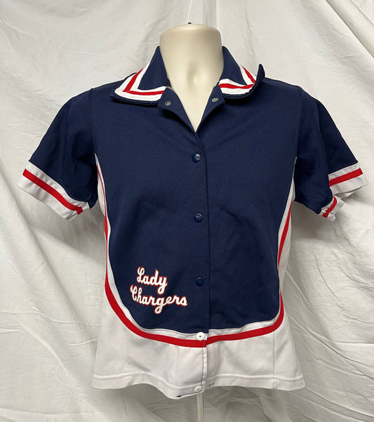 Vintage 70s/80s Lady Chargers High School Sports SMALL Warm Up Jacket Crowley County Colorado USA Basketball Volleyball Powers Herbs Pueblo