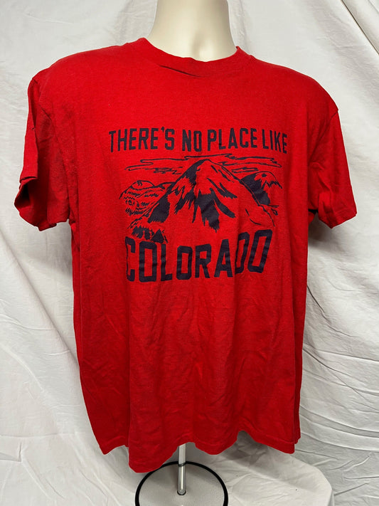 Vintage There’s No Place Like Colorado Red Single Stitch T-Shirt No Tag Large
