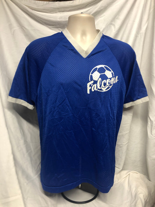 Vintage 70s/80s Soffee Falcons Soccer Football Blue Mesh Jersey USA Ringer