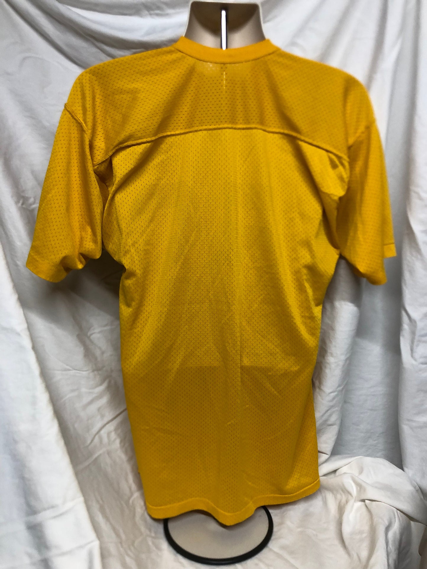 Vintage 80s Russell LARGE Yellow Mesh Blank Football Jersey USA