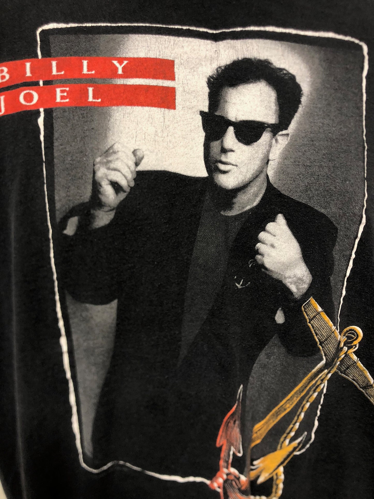 Vintage 80s Billy Joel 89 90 Storm Front Tour T Shirt Hanes Black 100 Cotton USA Single Stitch
