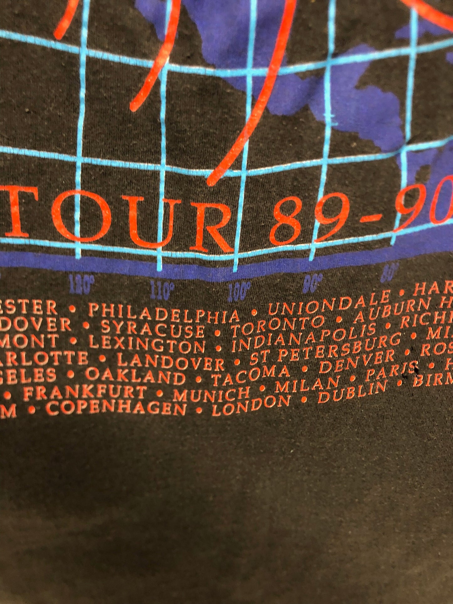 Vintage 80s Billy Joel 89 90 Storm Front Tour T Shirt Hanes Black 100 Cotton USA Single Stitch