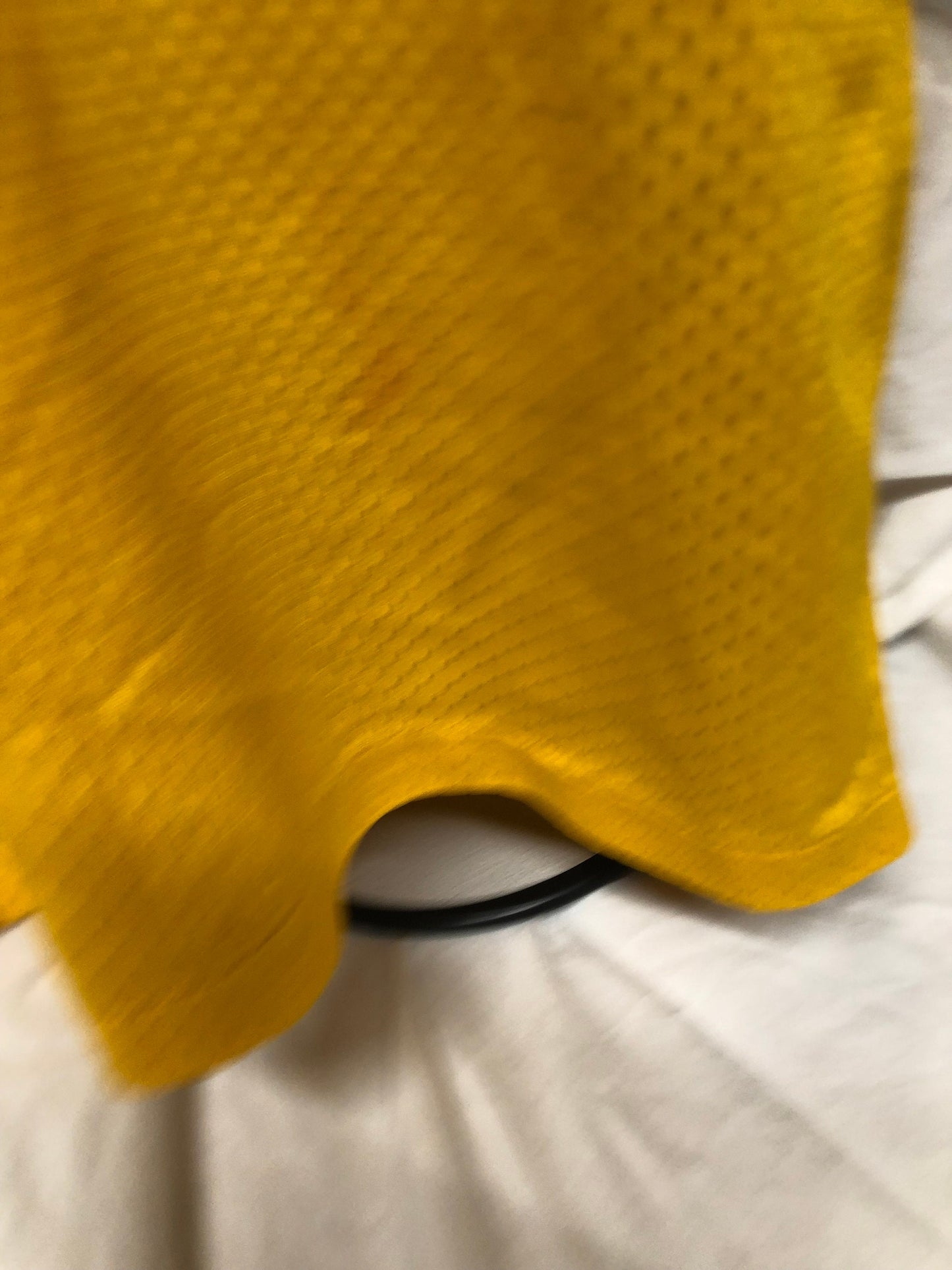 Vintage 80s Russell LARGE Yellow Mesh Blank Football Jersey USA