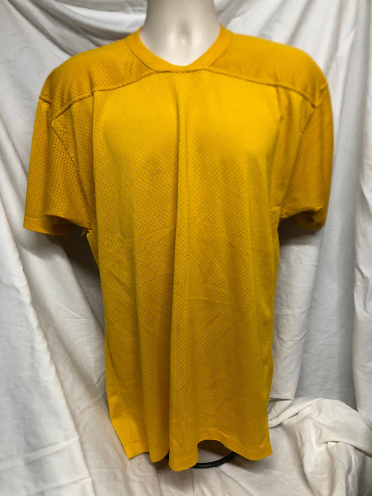 Vintage 80s Russell LARGE Yellow Mesh Blank Football Jersey USA