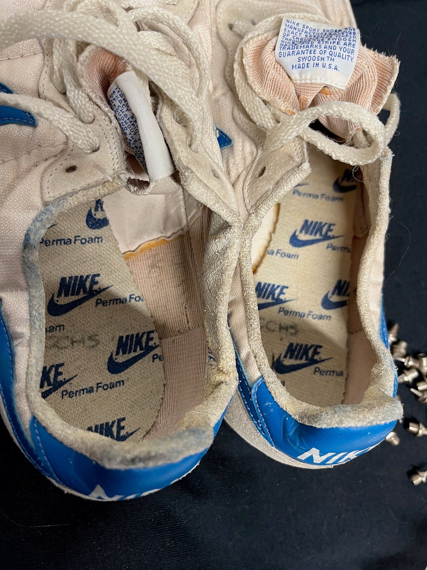 Vintage early 80's 1982 NIKE Zoom D Track Men's Spikes Shoes Size 8.5 Made in USA Track and Field Athletics Running